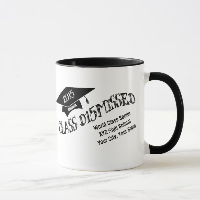 Personalized Class Dismissed 2015 Graduation Mug (Right)