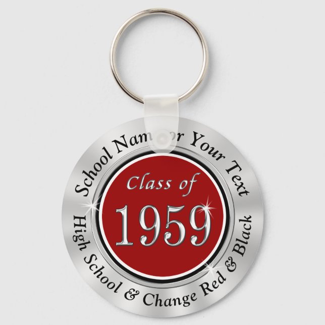 Personalized Class of 1959 Class Reunion keychains (Front)