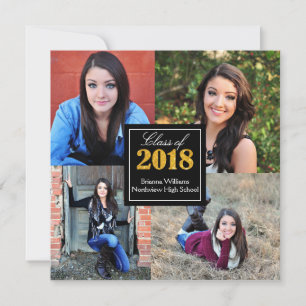 Personalized Class of 2018 Senior Graduation Photo Invitation