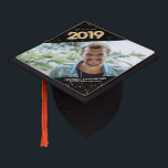 Personalized Class of 2019 Photo tassel Graduation Cap Topper<br><div class="desc">Gold Balloons Photo Cap Topper for Graduation Tassel.</div>