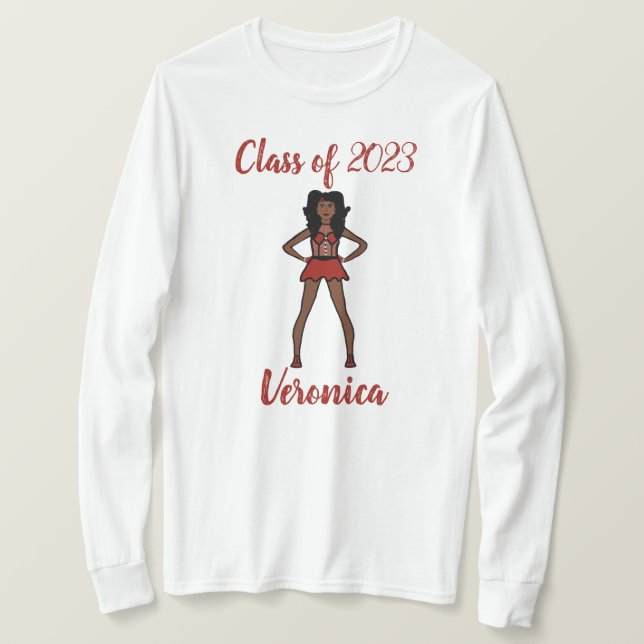 Personalized Class of 2023 Majorette Shirt Berry (Design Front)