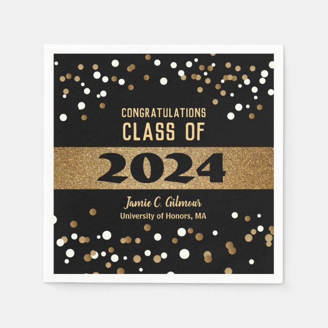 Personalized Class of 2024 Graduation Party Napkin (Front)