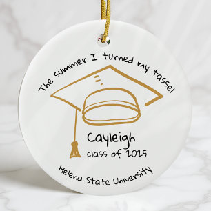 Personalized Class of 2025 Graduation Keepsake Ceramic Ornament