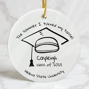 Personalized Class of 2025 Graduation Keepsake Ceramic Ornament