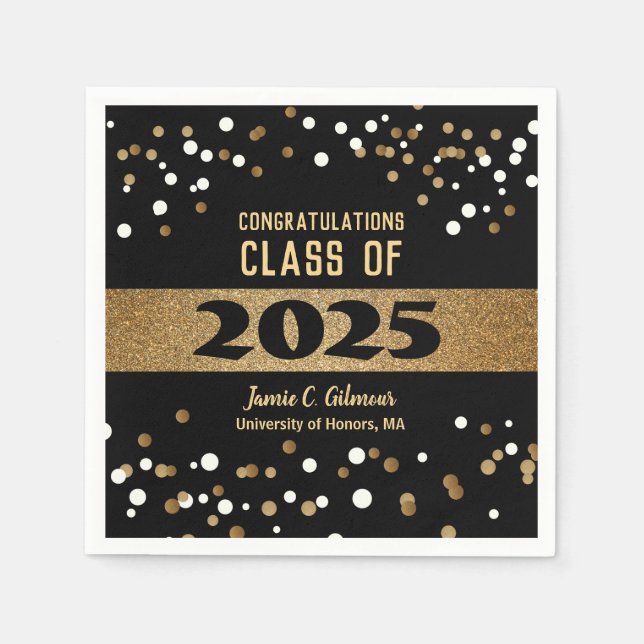 Personalized Class of 2025 Graduation Party Napkin (Front)