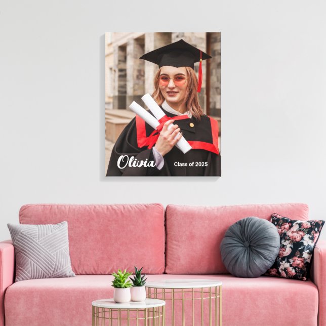 Personalized Class of 2025 Graduation Photo Canvas Print (Insitu(LivingRoom))
