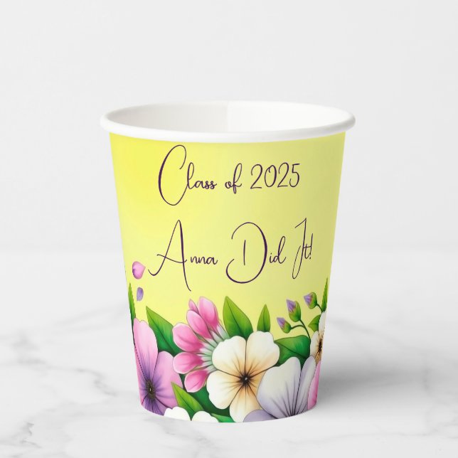 Personalized Class of 2025 Paper Cups (Left)