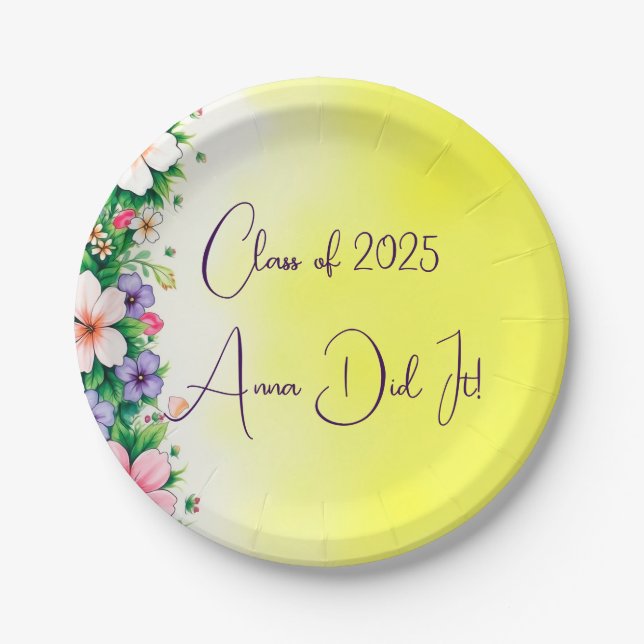 Personalized Class of 2025 Paper Plate (Front)