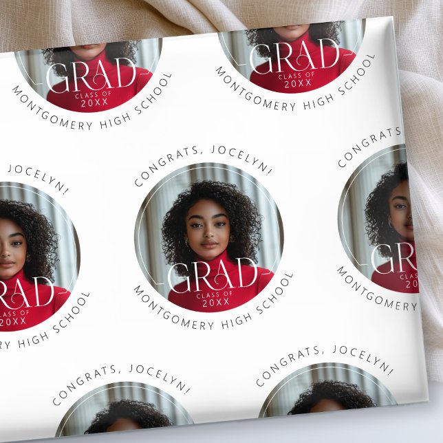 Personalized Class of 2025 Photo Grad  Wrapping Paper (Creator Uploaded)