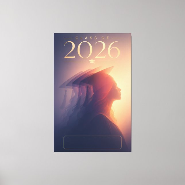 Personalized Class of 2026 Graduate Portrait Canvas Print (Front)