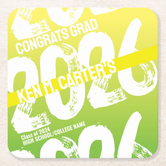 Personalized Class of 2026 Graduation Party Coaste Square Paper Coaster