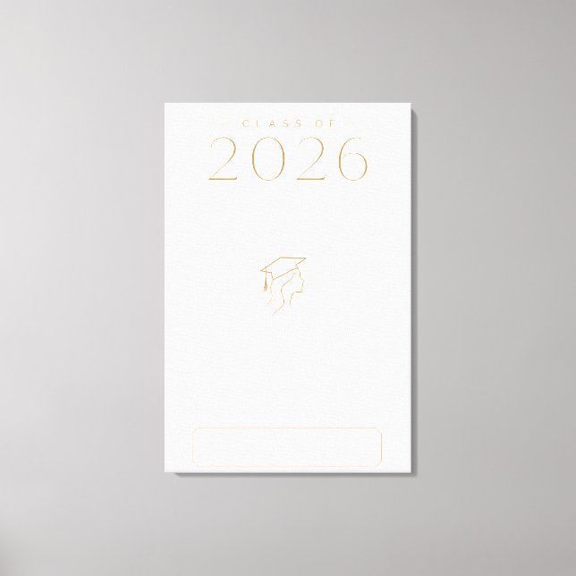 Personalized Class of 2026 Name Elegant Art Canvas Print (Front)