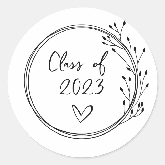 Personalized Class of Graduation Classic Round Sticker (Front)