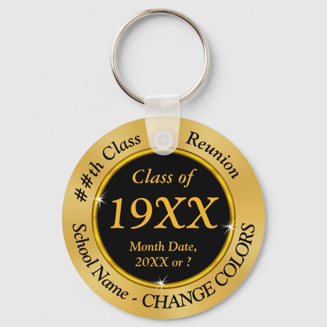 Personalized, Class Reunion Gifts, Change COLORS Keychain (Front)