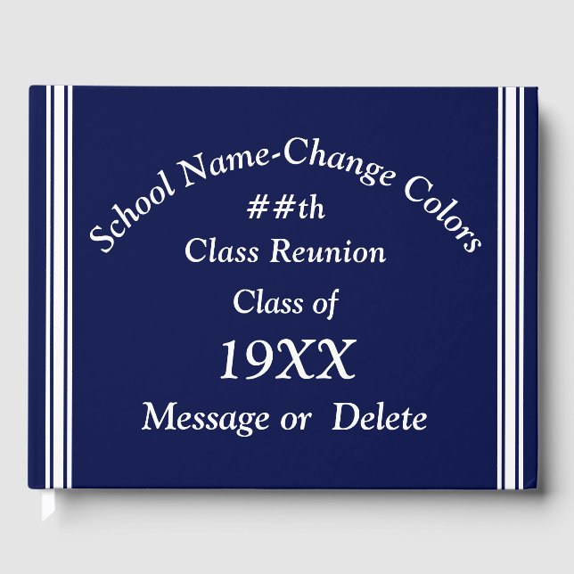 Personalized Class Reunion Guest Book, ANY COLORS, Book (Front)