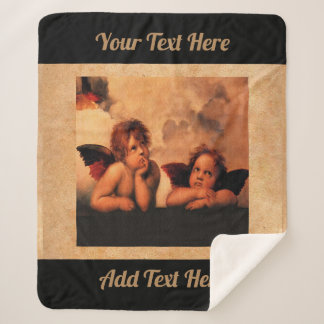 Personalized Classic Angelic Cherubs Art Sherpa Blanket