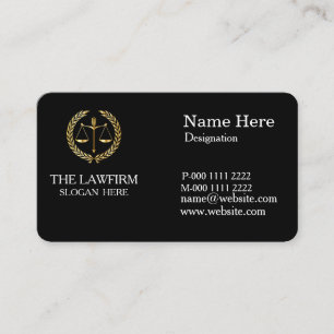 Personalized Classic Attorney Gold Justice Scale  Business Card