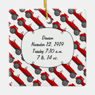 Personalized Classic Baby Boy Stat Gifts Ceramic Ornament