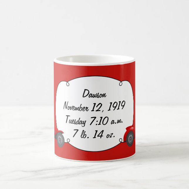 Personalized Classic Baby Boy Stat Gifts Coffee Mug (Center)