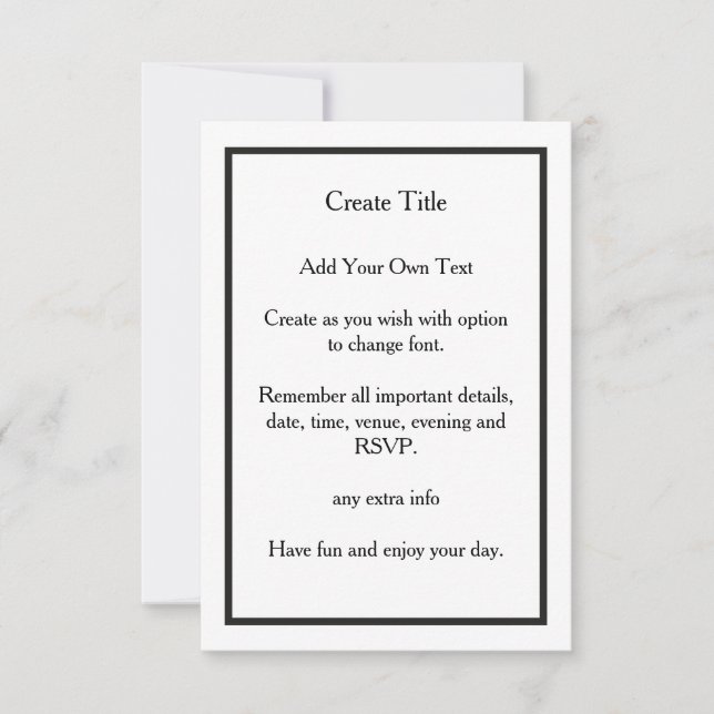 Personalized Classic Black Line Border Wedding Invitation (Front)
