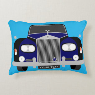 Personalized Classic Blue British Limousine Car Decorative Pillow