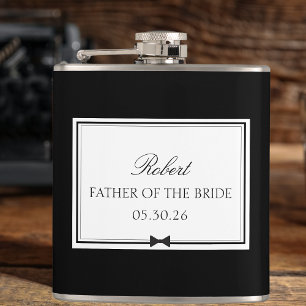 Personalized Classic Bowtie Father of the Bride Hip Flask