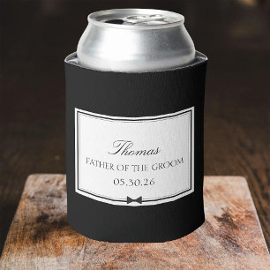 Personalized Classic Bowtie Father of the Groom Can Cooler