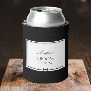 Personalized Classic Bowtie Groom Bachelor Party Can Cooler