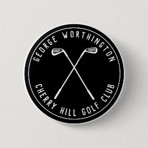 Personalized classic custom golf club black 2 inch round button