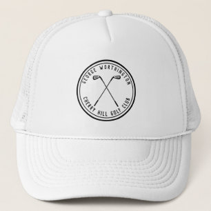Personalized classic custom golf club white black trucker hat
