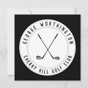 Personalized classic custom golf country club invitation