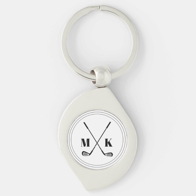 Personalized classic custom golf country club keychain (Front)