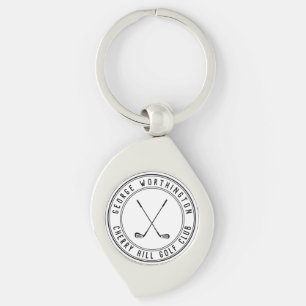 Personalized classic custom golf country club keychain