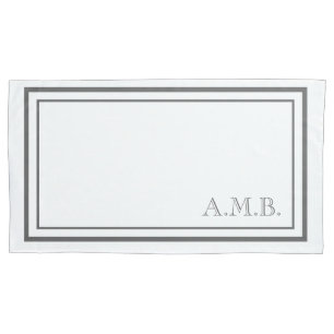 Personalized Classic Dark Grey Monogram King Pillowcase