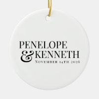 Personalized Classic Elegant Black White Wedding