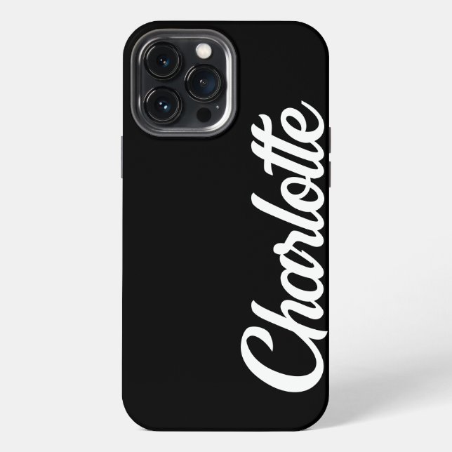 Personalized Classic Elegant Monogram Black iPhone Case (Back)