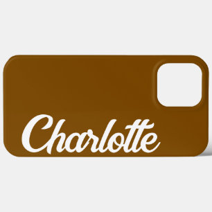 Personalized Classic Elegant Monogram Brown Colour iPhone 13 Pro Max Case