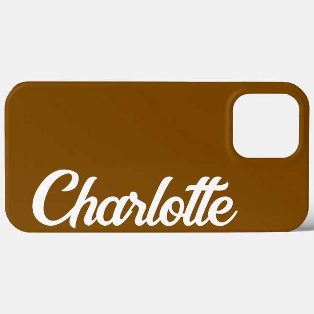 Personalized Classic Elegant Monogram Brown Colour Case-Mate iPhone Case (Back (Horizontal))