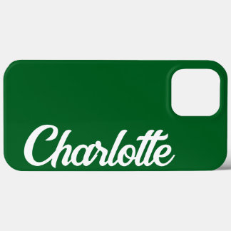 Personalized Classic Elegant Monogram Dark Green iPhone 13 Pro Max Case