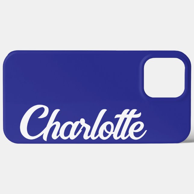 Personalized Classic Elegant Monogram Deep Blue Case-Mate iPhone Case (Back (Horizontal))