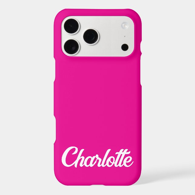 Personalized Classic Elegant Monogram Hot Pink (Back)