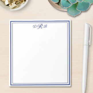 Personalized Classic Elegant Monogram Initial Name Notepad