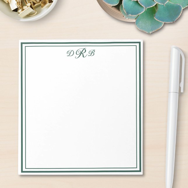 Personalized Classic Elegant Monogram Initial Name Notepad (Creator Uploaded)