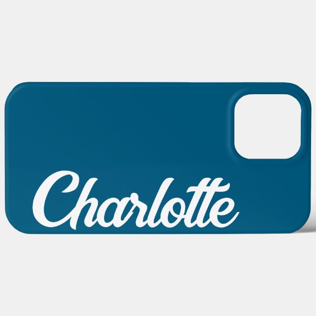 Personalized Classic Elegant Monogram Ocean blue Case-Mate iPhone Case (Back (Horizontal))