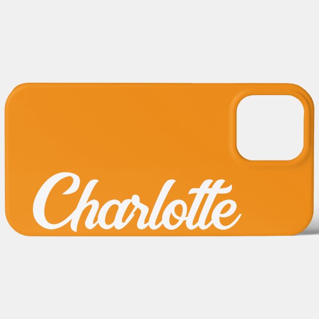 Personalized Classic Elegant Monogram Orange Case-Mate iPhone Case (Back (Horizontal))