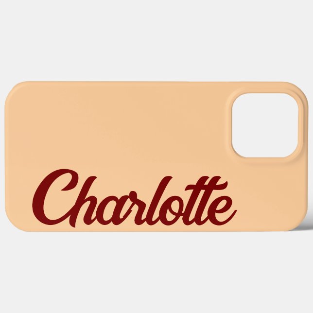 Personalized Classic Elegant Monogram Peach Case-Mate iPhone Case (Back (Horizontal))
