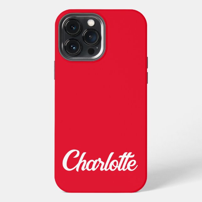 Personalized Classic Elegant Monogram Red iPhone. iPhone Case (Back)