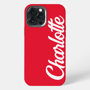 Personalized Classic Elegant Monogram Red iPhone. iPhone 13 Pro Max Case