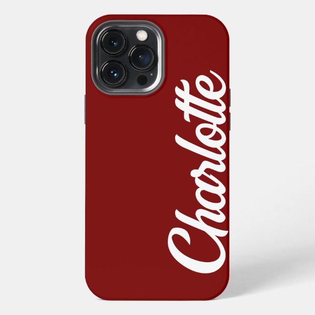 Personalized Classic Elegant Monogram Red iPhone. iPhone Case (Back)