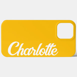 Personalized Classic Elegant Monogram Yellow iPhone 13 Pro Max Case
